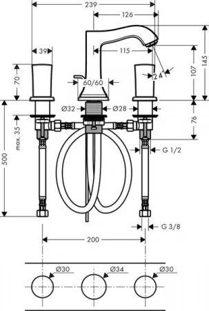 Фото смеситель для раковины hansgrohe metropol classic 31304090