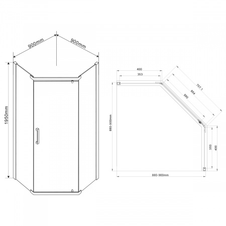 Фото душевой уголок vincea stresa 100x100 см vsp-1s100ch