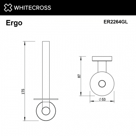 Фото держатель для туалетной бумаги whitecross ergo er2264gl, цвет: золото