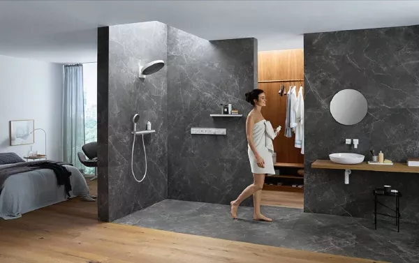 Фото термостатический смеситель для душа hansgrohe rainselect 15382990