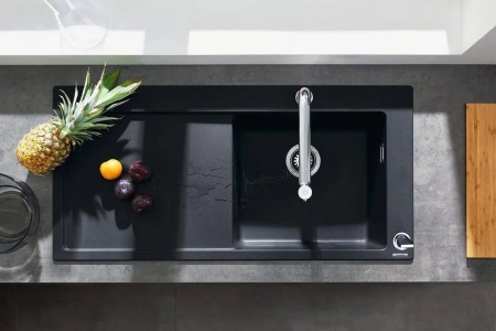 Фото смеситель для кухонной мойки hansgrohe metris select 73804000_vstvo