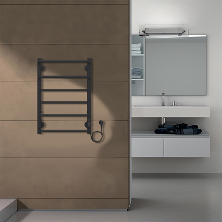 Фото электрический полотенцесушитель azario milan 40x60 см цвет: черный az90846b