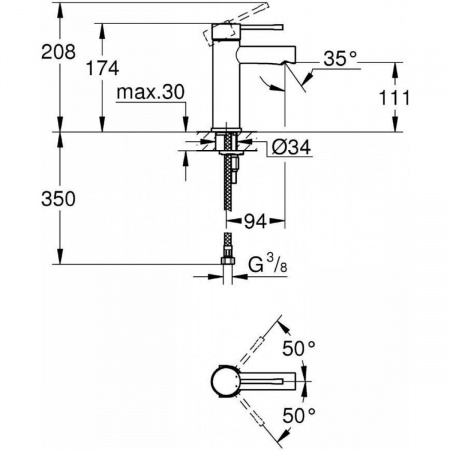 Фото смеситель для раковины grohe essence 34294001