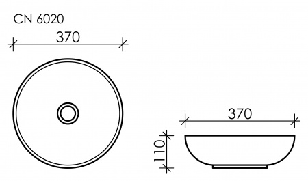 Фото раковина накладная ceramicanova element 37 см, цвет: белый cn6020