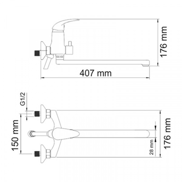 Фото смеситель для ванны wasserkraft isen 2602l