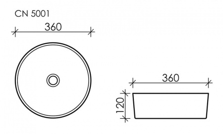 Фото раковина накладная ceramicanova element 36 см, цвет: белый cn5001