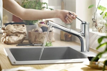 Фото смеситель для кухонной мойки hansgrohe zesis 74803000