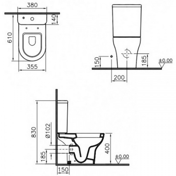 Фото унитаз-компакт vitra zentrum 9012b003-7204