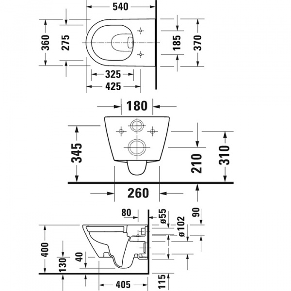 Фото унитаз подвесной безободковый duravit d-neo 37 см 2577098900